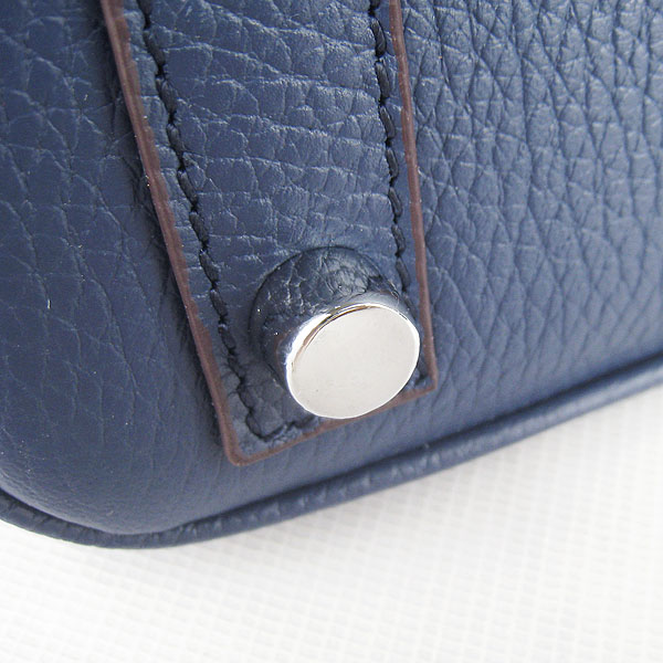 Super A Replica Hermes Togo Leather Birkin 25CM Handbag Dark Blue 6068 - Click Image to Close